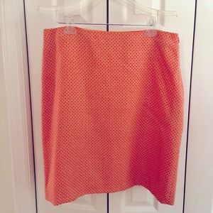 Orange and White Patterned Boden Skirt